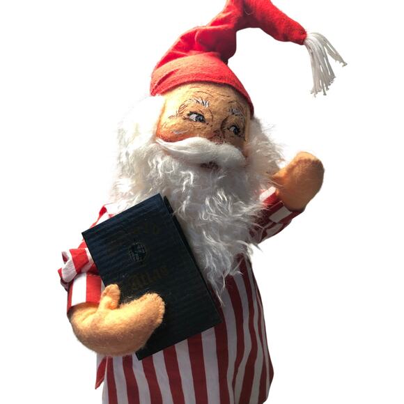 Vintage 2002 Annalee Santa in Nightgown with Atlas 16” - Picture 8 of 8